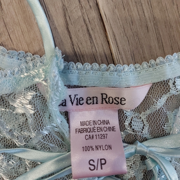 LA Vie en Rose Light Blue Lace Babydoll S - Picture 4 of 6
